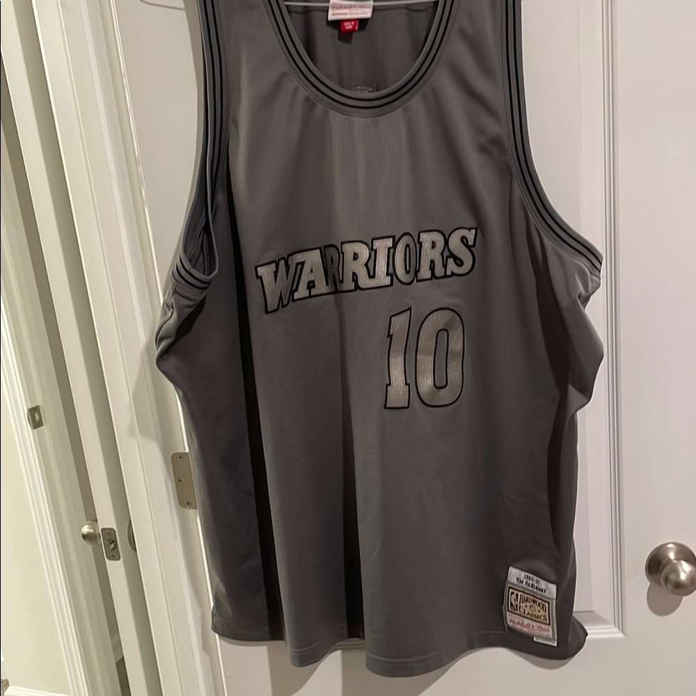 Warriors Tim Hardaway #10 Gray Mitchell & Ness Basketball Jersey